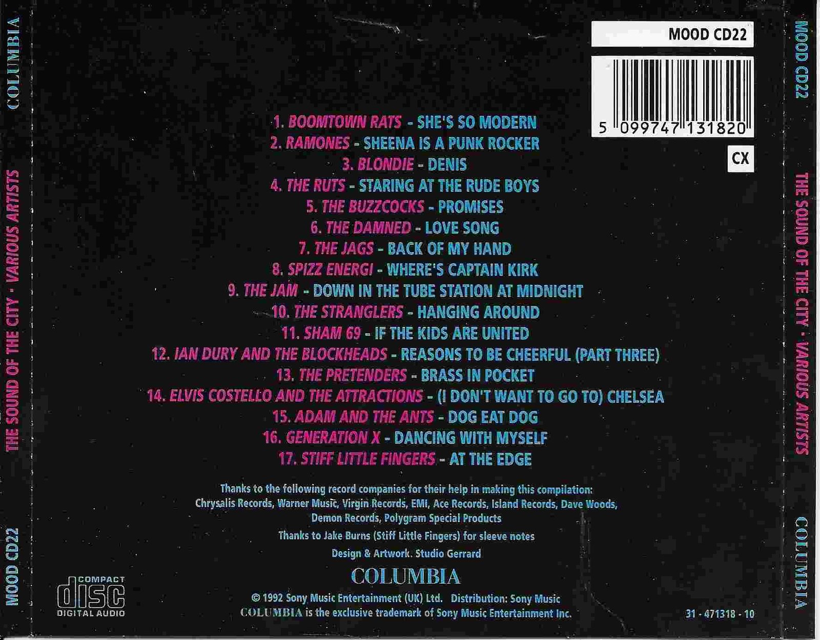 Back cover of MOODCD 22